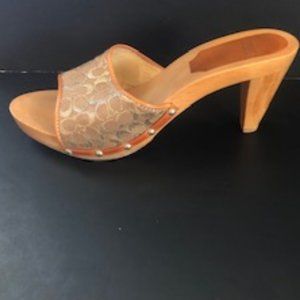 Coach Signature Heeled Slides